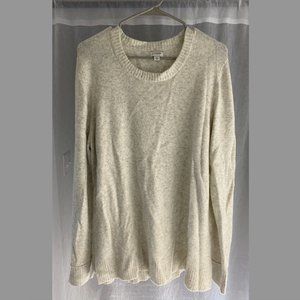 J. Crew women's XL heather gray crew neck oversized wool blend sweater